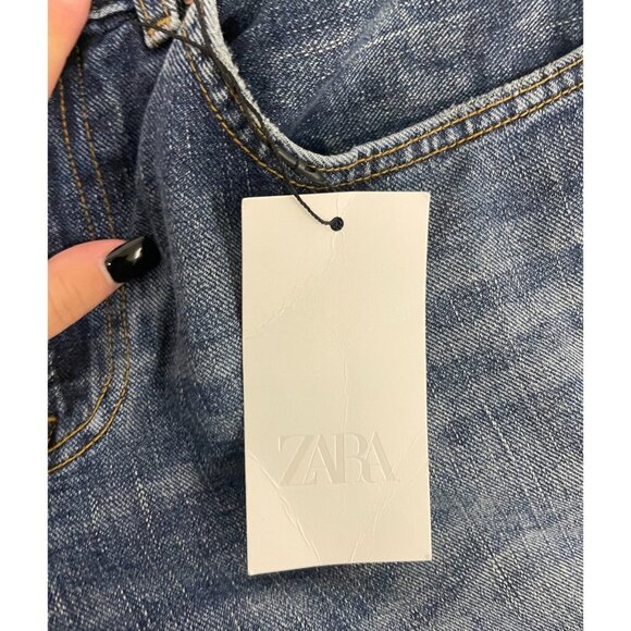 Zara Womens Jeans EU 40 US 8 Straight Leg Full Length Blue Denim 8228/030 NWT - Picture 5 of 11